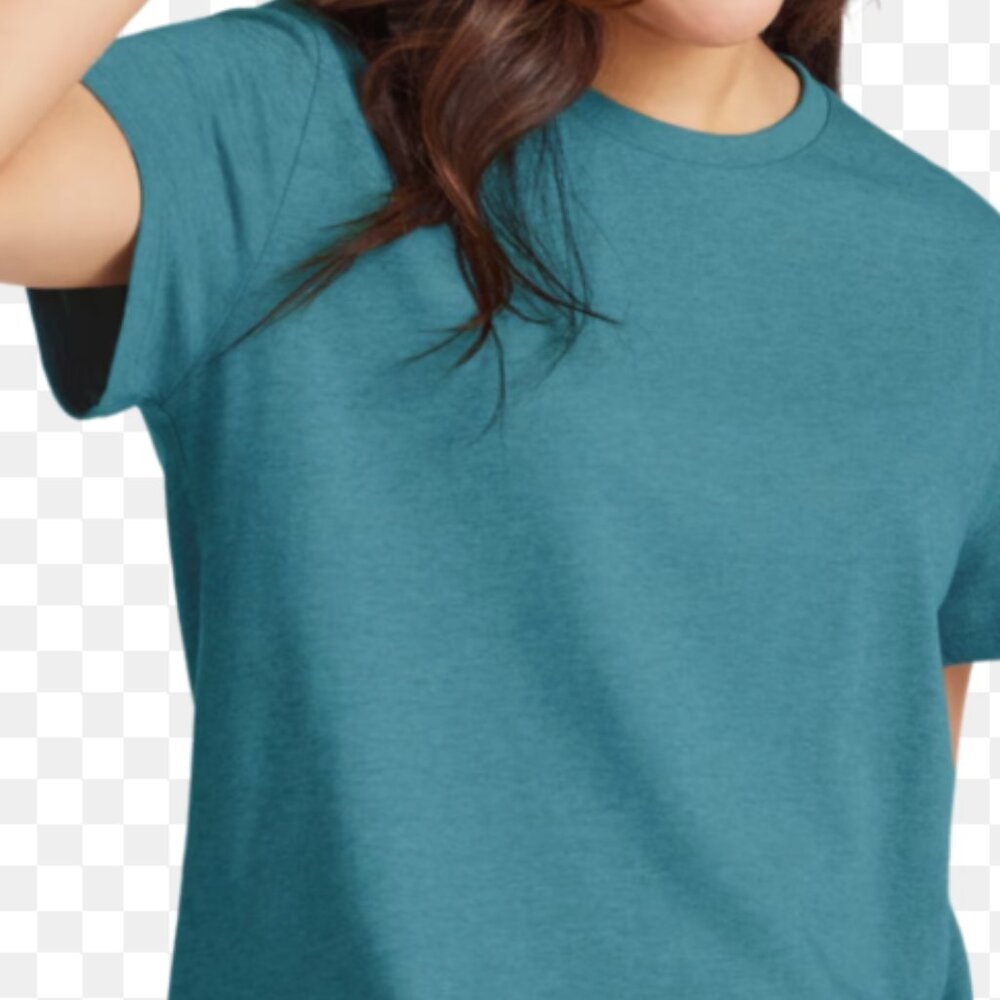 Theory Teal Short Sleeve Crepe Knit Small